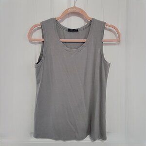 EILEEN FISHER Made in USA Gray Scoop Neck Sleeveless Stretch Tank Top Size Small